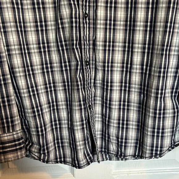 Buffalo David Bitton men’s white and blue plaid long sleeve button down shirt - Picture 5 of 9